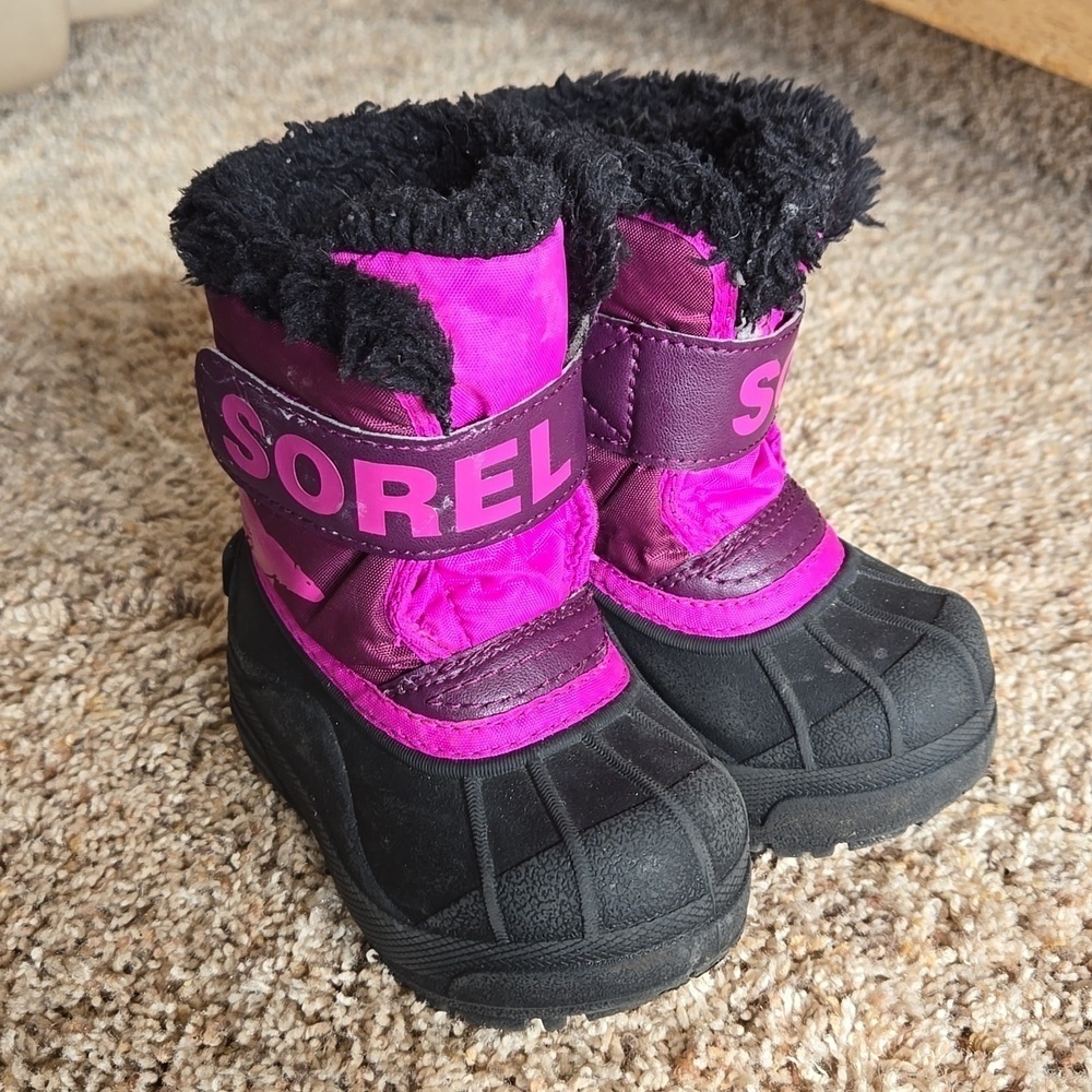 Sorel Kids Snow Commander insulated waterproof boot, 5, guc